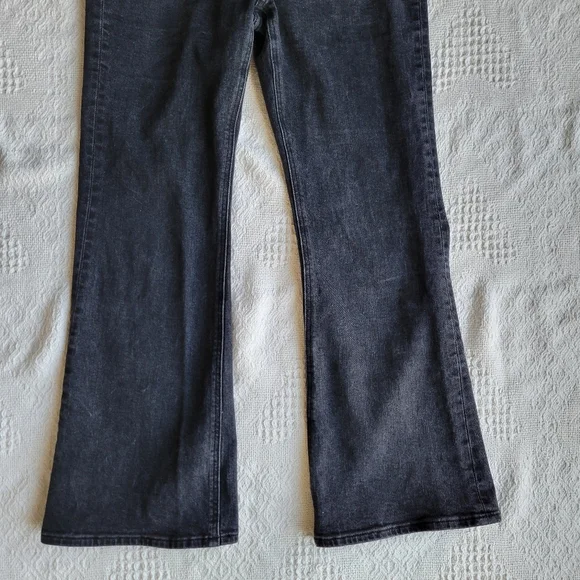 Denim Forum The Twiggy High Rise Flare 28L High-Waisted Flared Jeans- Black - Picture 6 of 12